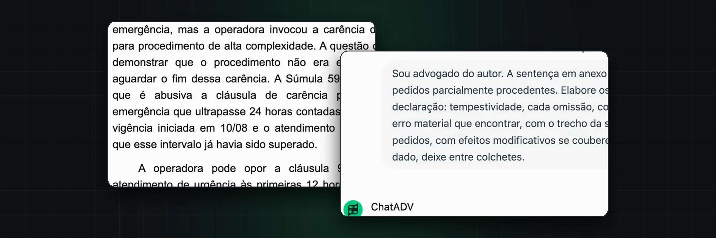 Questões jurídicas da análise do caso na IA do ChatADV e o pedido de embargos de declaração