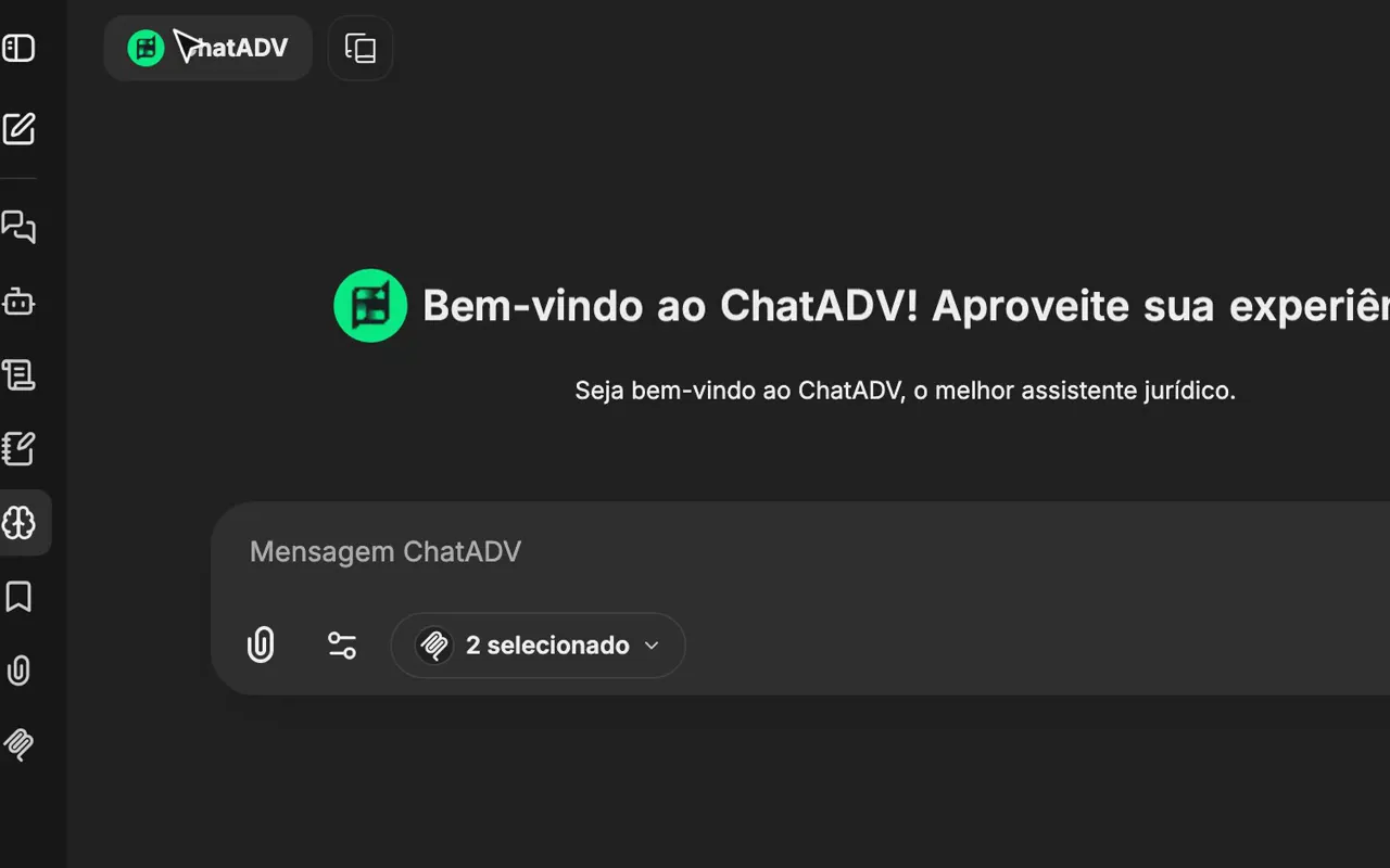 Gravação real do Hub de IA: modelos, uma pergunta com resposta e o menu lateral